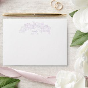 Victorian Purple Pre-Addressed Wedding Invitation Envelope