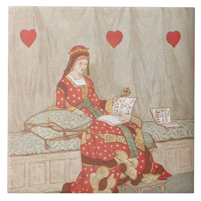 Victorian Queen of Hearts 1900's Valentine Tile (Front)