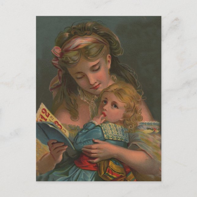 Victorian Reading Time Postcard (Front)