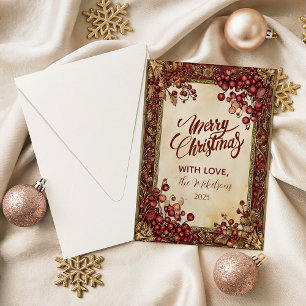 Victorian Red Berry Christmas Holiday Card
