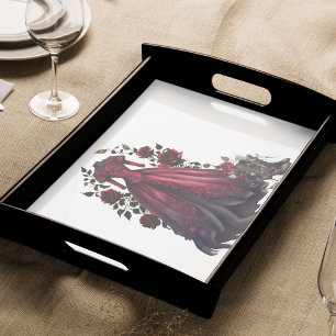 Victorian Red Dress and Heels   Antique Roses Gown Tissue Paper