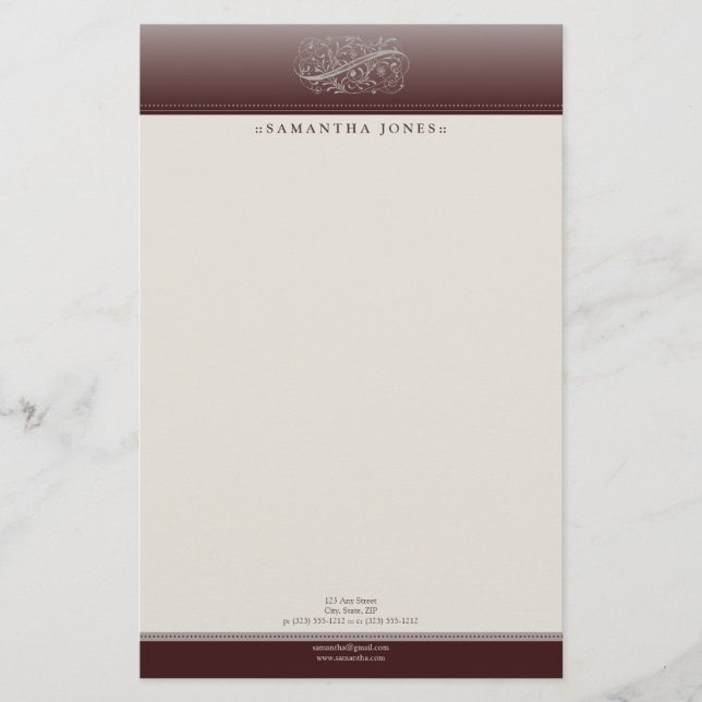 Victorian Red Red Wine Customised Stationery (Front)