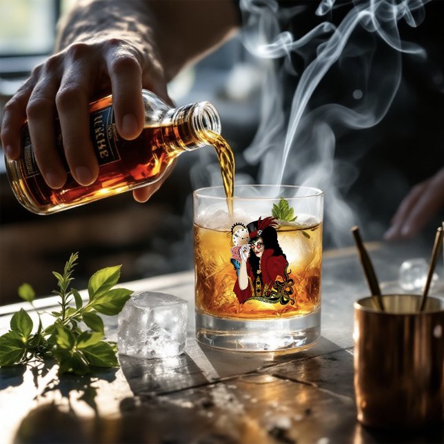 Victorian Red Steampunk Black Octopus Whiskey Glass (Creator Uploaded)