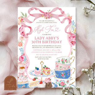  Victorian Regency Spring Floral Adult Birthday Invitation
