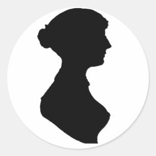 Victorian Regency Woman Silhouette Independent Art Classic Round Sticker