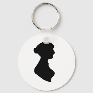 Victorian Regency Woman Silhouette Independent Art Key Ring