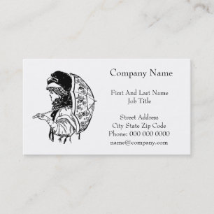 Victorian Regency Woman with Parasol Portrait Business Card