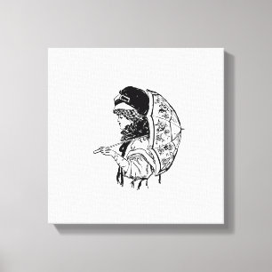 Victorian Regency Woman with Parasol Portrait Canvas Print