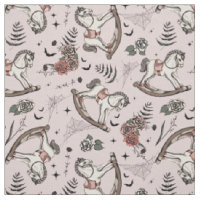 Victorian Rocking Horse Chic Noir Fine-Line Fabric