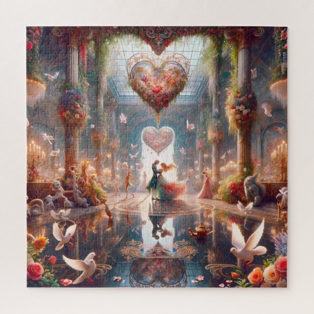 Victorian Rococo Enchanted Valentine Dance Jigsaw Puzzle (Vertical)