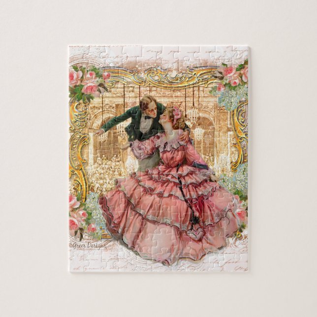 Victorian Romantic Couple at a Dance Jigsaw Puzzle (Vertical)