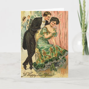 Victorian Romantic Couple New Year Card