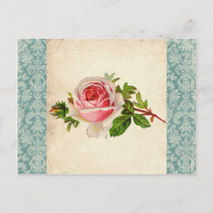 Victorian Rose and Damask Postcard