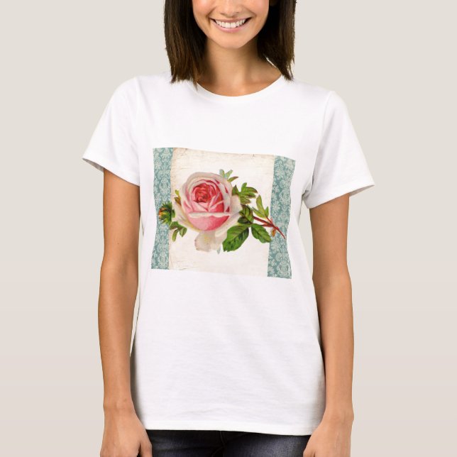 Victorian Rose and Damask T-Shirt (Front)