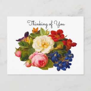 Victorian Rose Bouquet Thinking of You Postcard
