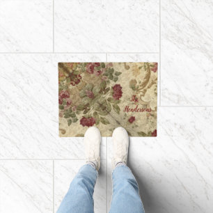 Victorian Rose Design Orig monogram Doormat