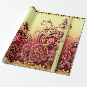 Victorian rose elegant floral vintage wrapping paper