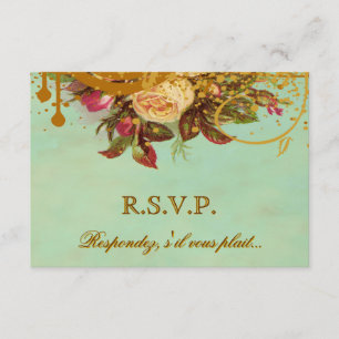 Victorian Rose Elegant RSVP Cards