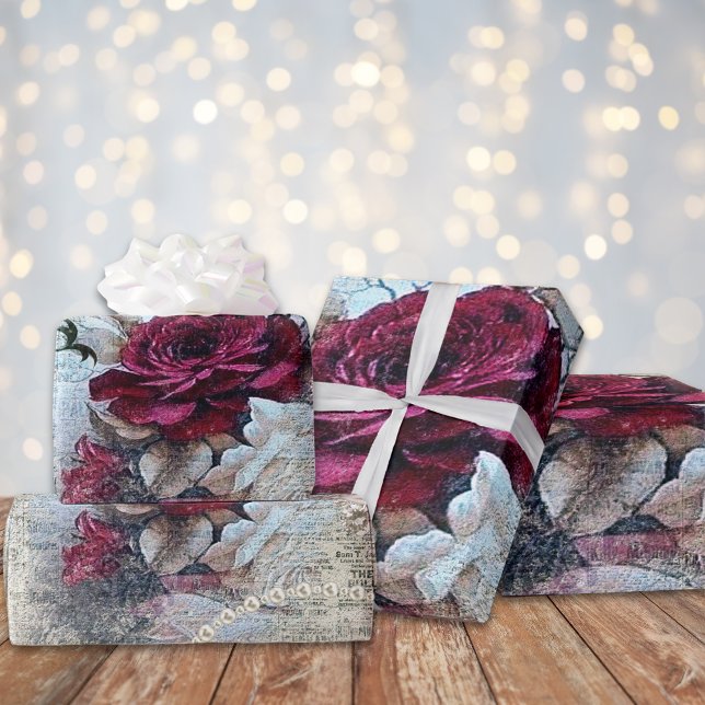Victorian Rose Ephemera Gift Wrapping Paper (Creator Uploaded)