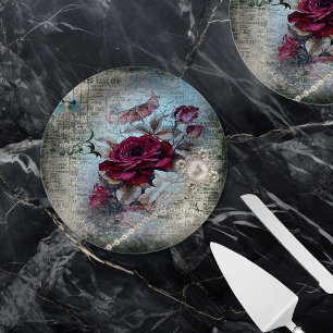 Victorian Rose Ephemera Paper Plate