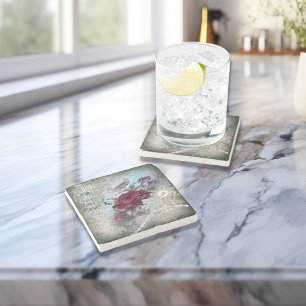 Victorian Rose Ephemera Stone Coaster