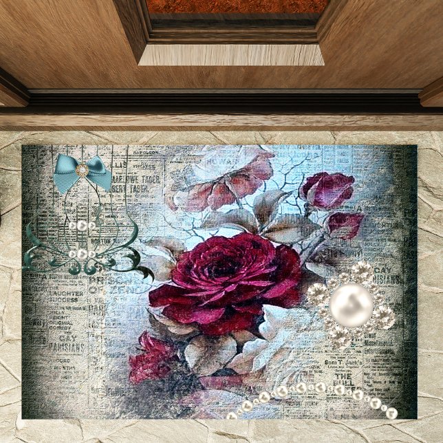 Victorian Rose Ephemera Styled Doormat (Creator Uploaded)