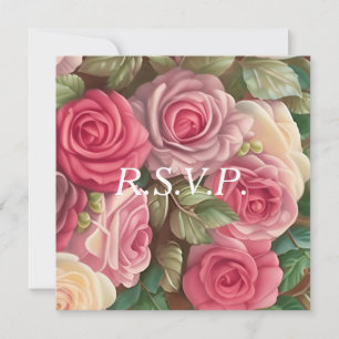 Victorian Rose Garden - Wedding Bouquet Invitation