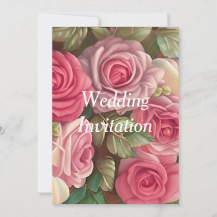 Victorian Rose Garden - Wedding Bouquet Invitation