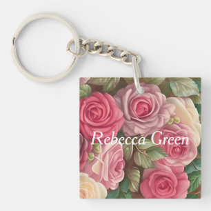Victorian Rose Garden - Wedding Bouquet Key Ring