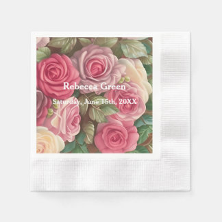 Victorian Rose Garden - Wedding Bouquet Napkin