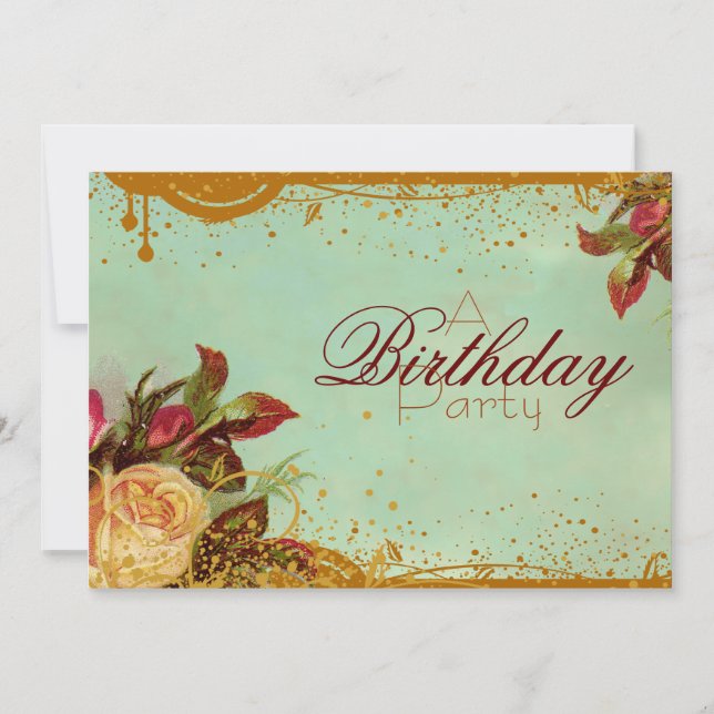 Victorian Rose Invitation Announcement (Front)