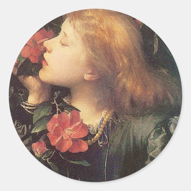 Victorian Rose Round Classic Round Sticker (Front)