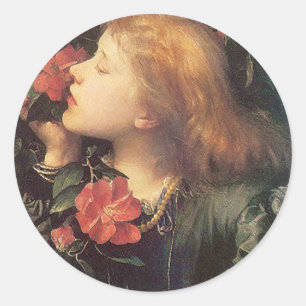 Victorian Rose Round Classic Round Sticker