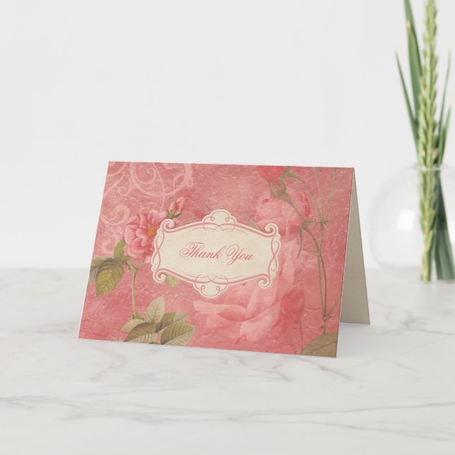 Victorian Rose Thank You Card (Front)