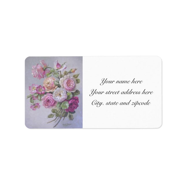 Victorian roses address labels (Front)