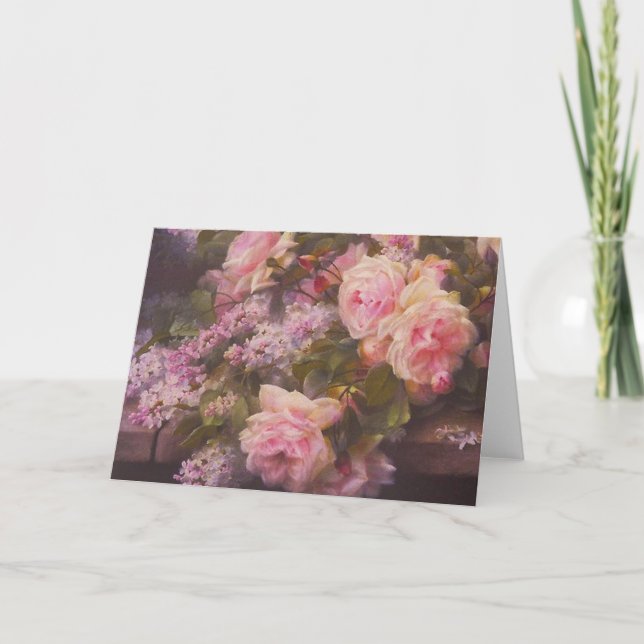 Victorian Roses and Lilacs Card (Front)