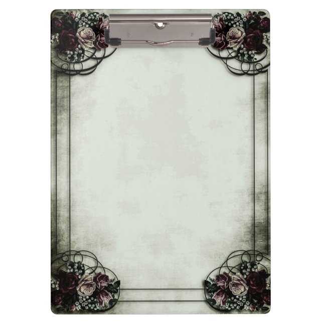 Victorian roses chabby chic clipboard (Front)