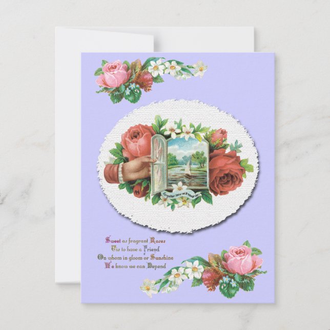 Victorian Roses Custom Wedding Announcement (Front)