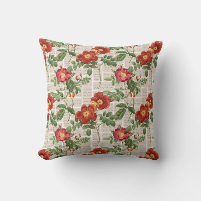 Victorian Roses Heritage Illustrations Collection Cushion (Front)