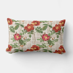 Victorian Roses Heritage Illustrations Collection Lumbar Cushion