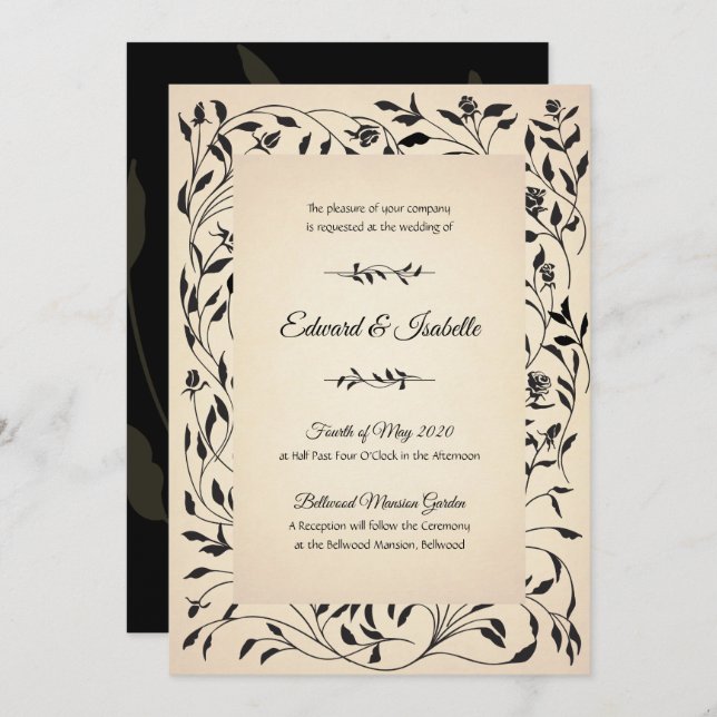 Victorian Roses Invitation (Front/Back)