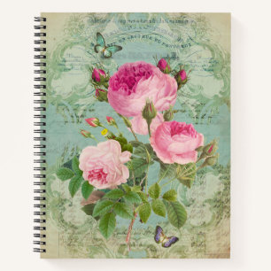 Victorian Roses Shabby Chic Style Notebook