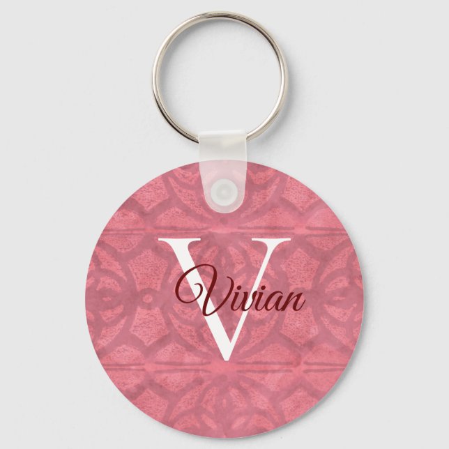 Victorian Rouge Pink Key Ring (Front)