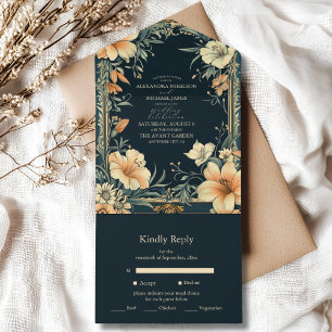 Victorian Royal Elegance Wedding All In One Invitation