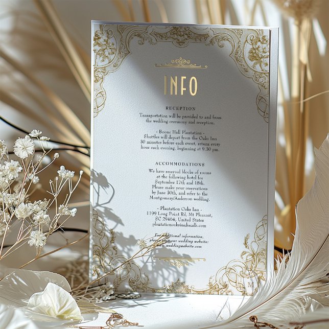 Victorian Royal Elegance Wedding Info Card (Creator Uploaded)