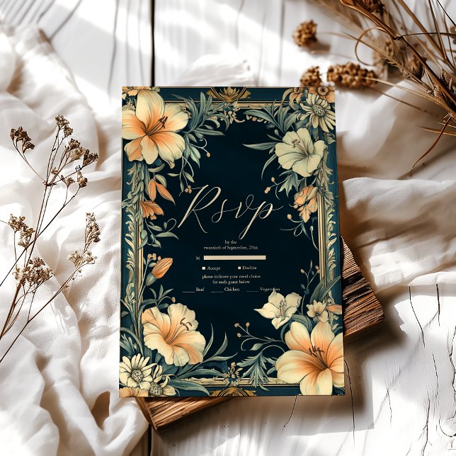 Victorian Royal Elegance Wedding  RSVP Card (Creator Uploaded)