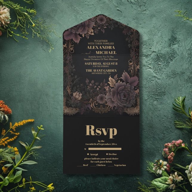 Victorian Royal Gothic Wedding All In One Invitation (Creator Uploaded)