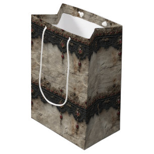 Victorian Ruby Lace Gothic Pattern (1) Medium Gift Bag