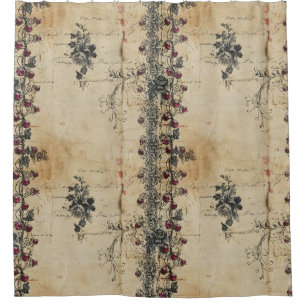 Victorian Ruby Lace Gothic Pattern (2) Shower Curtain