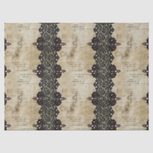 Victorian Ruby Lace Gothic Pattern (4) Tissue Paper